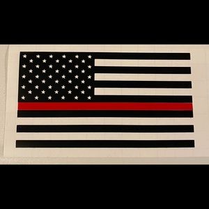 Red Line American Flag - Decal